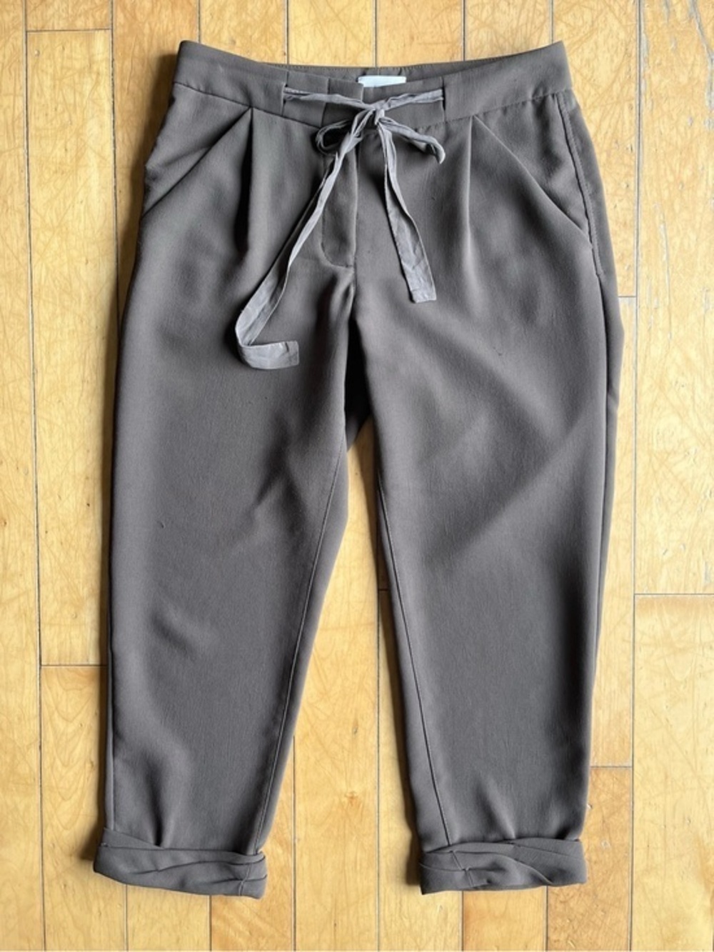 Wilfred Drawstring Taupe/Brown Capri Pants Size 00